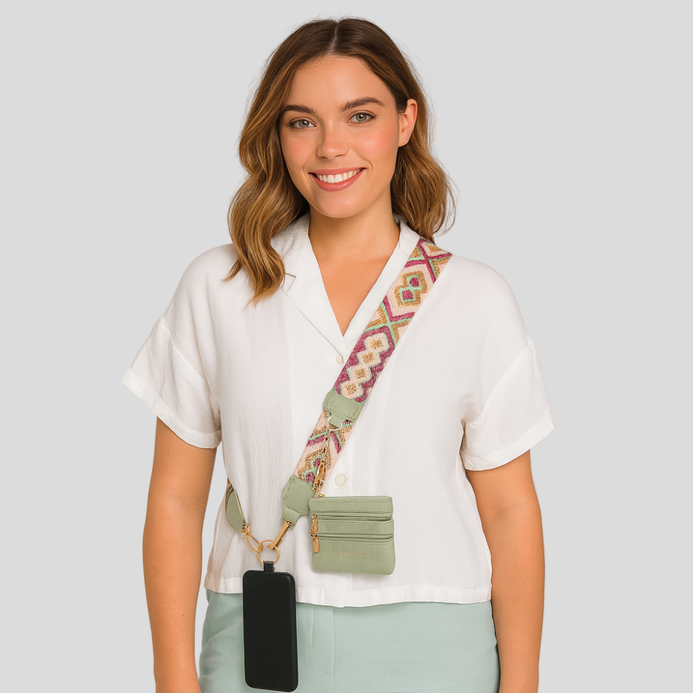 SecureZip | Stilfuld crossbody-telefonholder med pung