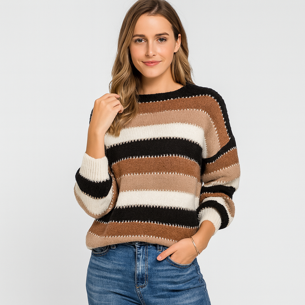 Tahlia Vintage Farvet blocking-Knitted sweater