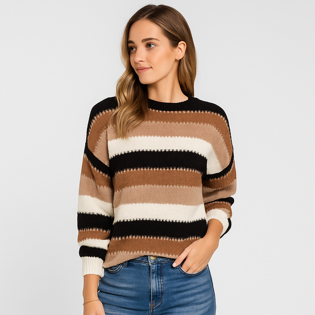 Tahlia Vintage Farvet blocking-Knitted sweater