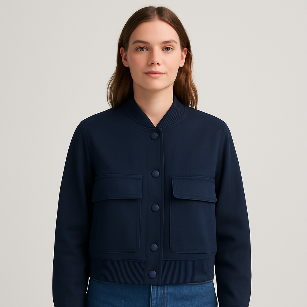Beige blouson aviatør til kvinder – afslappet og behageligt look