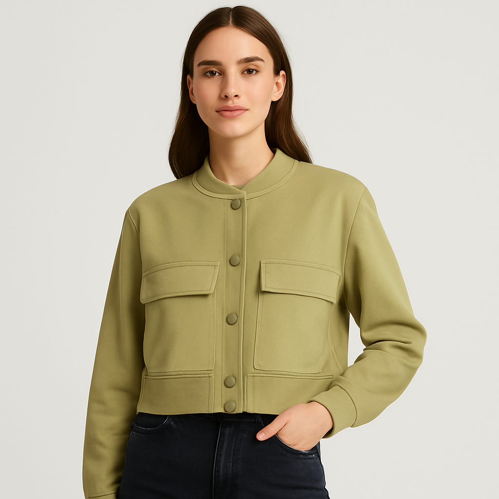Beige blouson aviatør til kvinder – afslappet og behageligt look