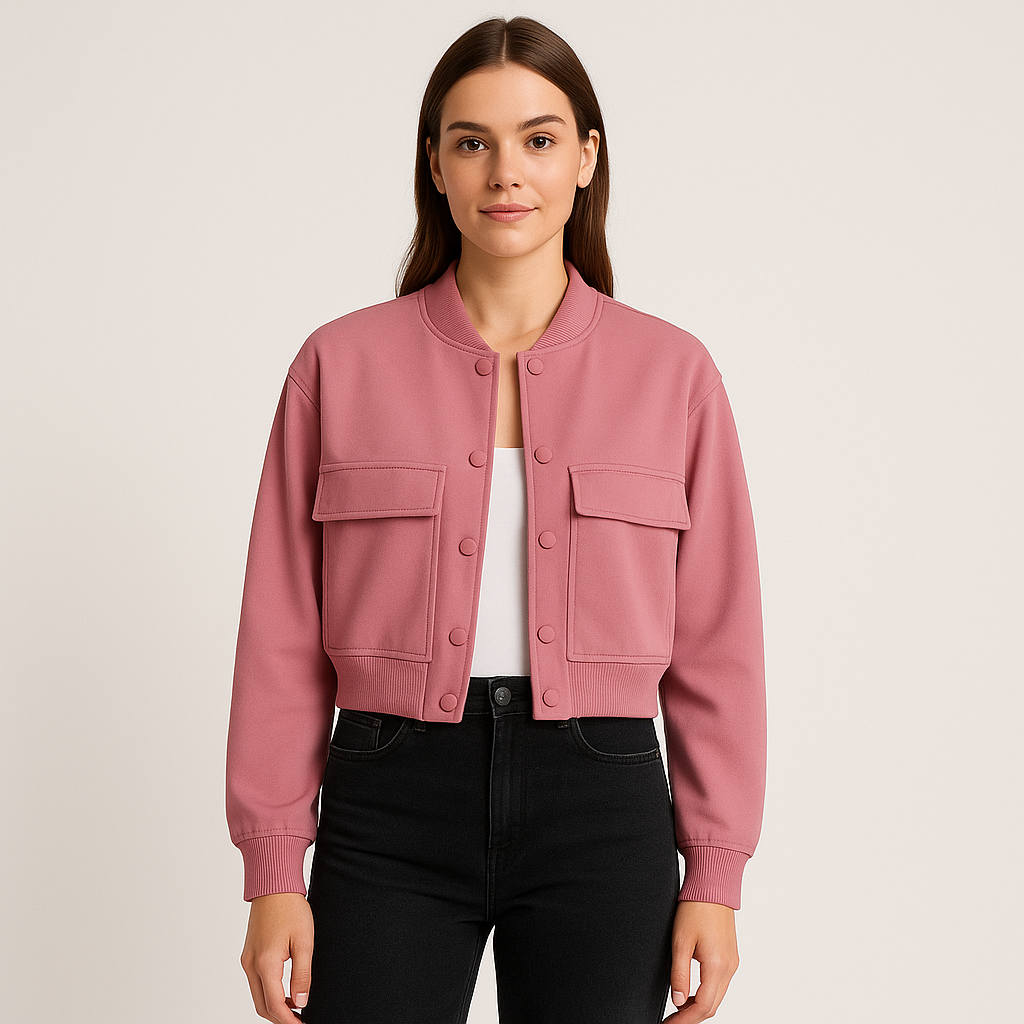 Beige blouson aviatør til kvinder – afslappet og behageligt look