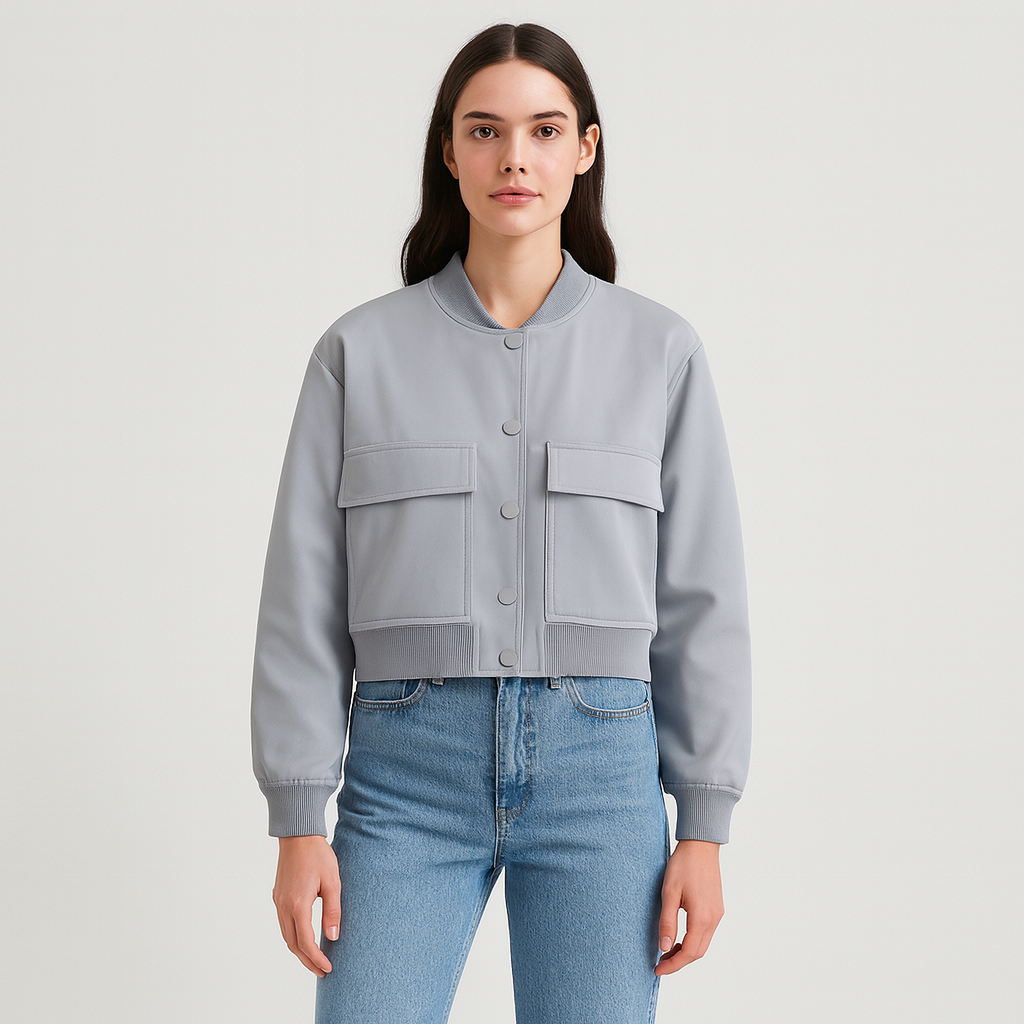 Beige blouson aviatør til kvinder – afslappet og behageligt look