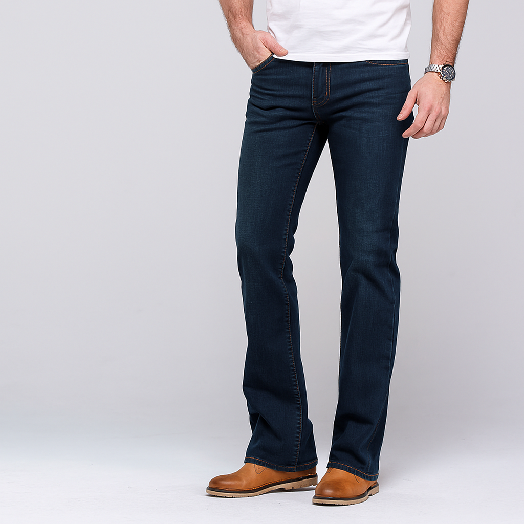 4Legend - Herre stretch jeans med svaj - mellemhøj talje, let vask, afslappet pasform til alle årstider