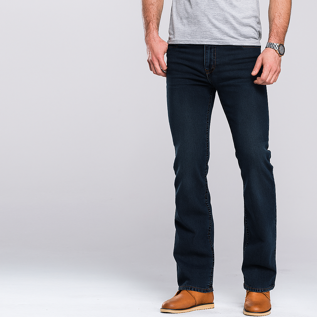 4Legend - Herre stretch jeans med svaj - mellemhøj talje, let vask, afslappet pasform til alle årstider