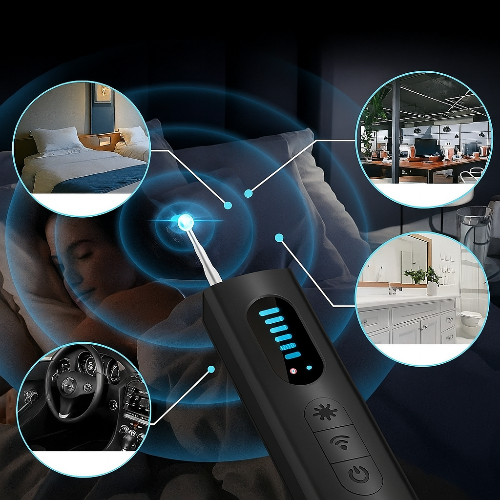 Genopladelig Anti-espionage kamera-detektor – GPS-placering & infrarød opdagelse