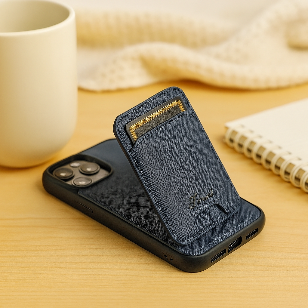 2-i-1 Magnetindlæg til iPhone 15 Pro Max/14 Plus/13/12 – PU-læder, trådløs opladning mulig