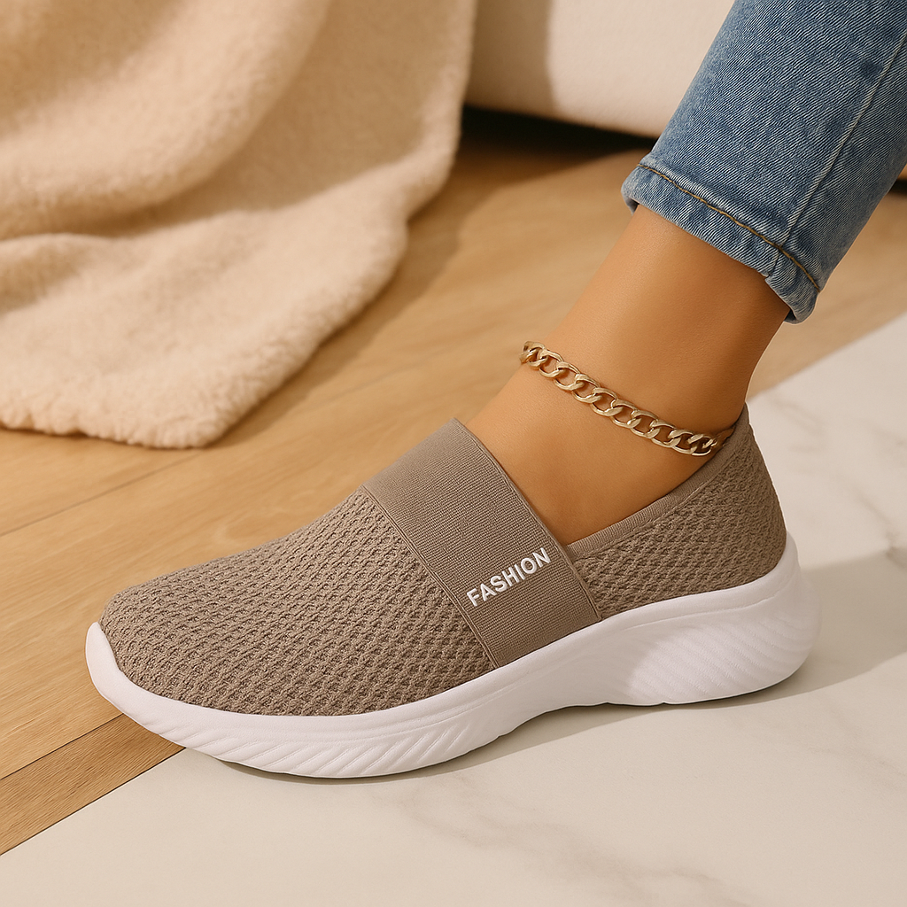 Dame-sandaler med slip-on-design – Åndbart mesh-overmaterial, blødt polstret indersål og slidstærk gummisål