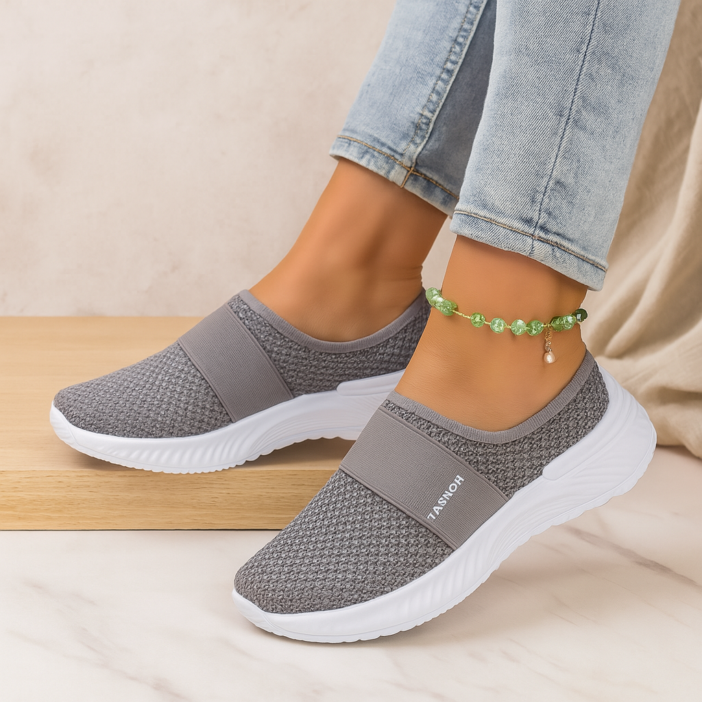 Dame-sandaler med slip-on-design – Åndbart mesh-overmaterial, blødt polstret indersål og slidstærk gummisål