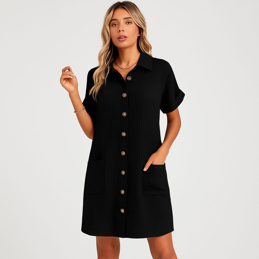 afslappet skjortekjole til damer – afslappet pasform, trendy hverdagslook