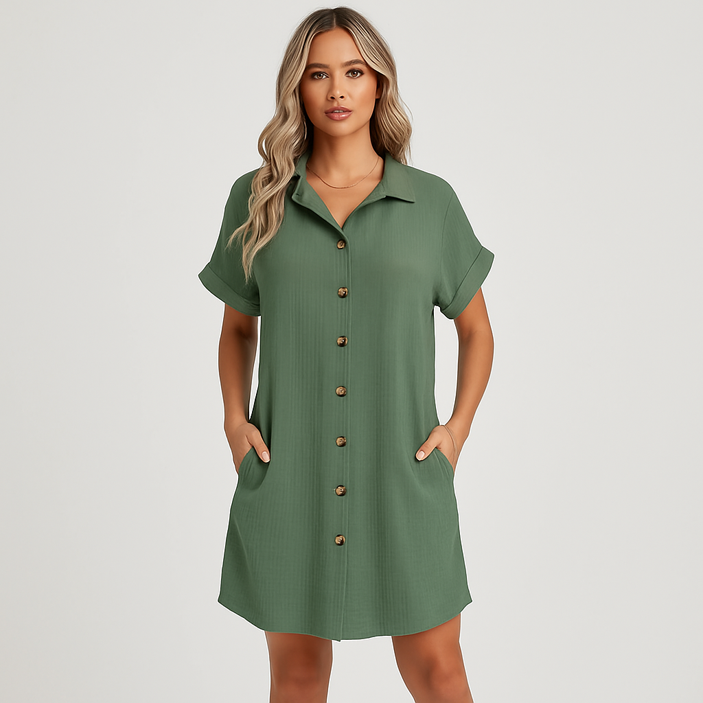 afslappet skjortekjole til damer – afslappet pasform, trendy hverdagslook