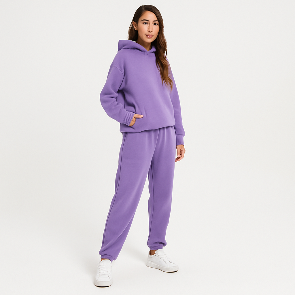 Ultimative komfortsæt med hoodie og joggingbukser – Behageligt 2-delt loungewear til kvinder
