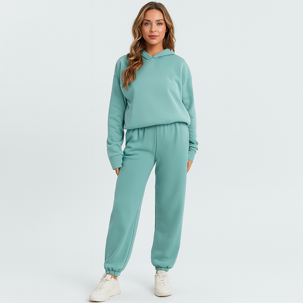 Ultimative komfortsæt med hoodie og joggingbukser – Behageligt 2-delt loungewear til kvinder