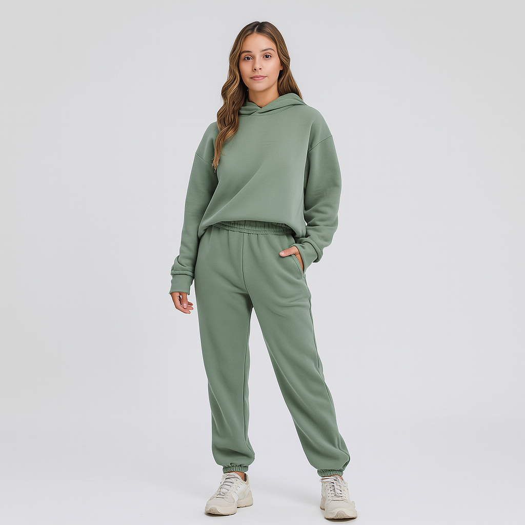 Ultimative komfortsæt med hoodie og joggingbukser – Behageligt 2-delt loungewear til kvinder