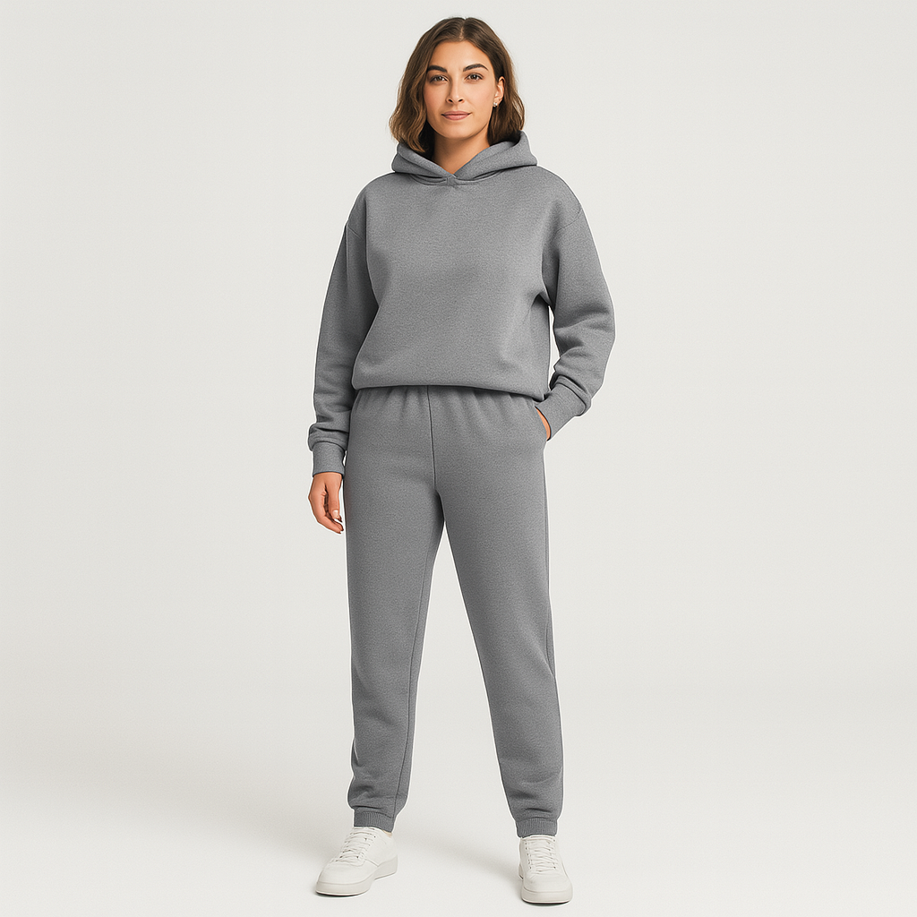 Ultimative komfortsæt med hoodie og joggingbukser – Behageligt 2-delt loungewear til kvinder