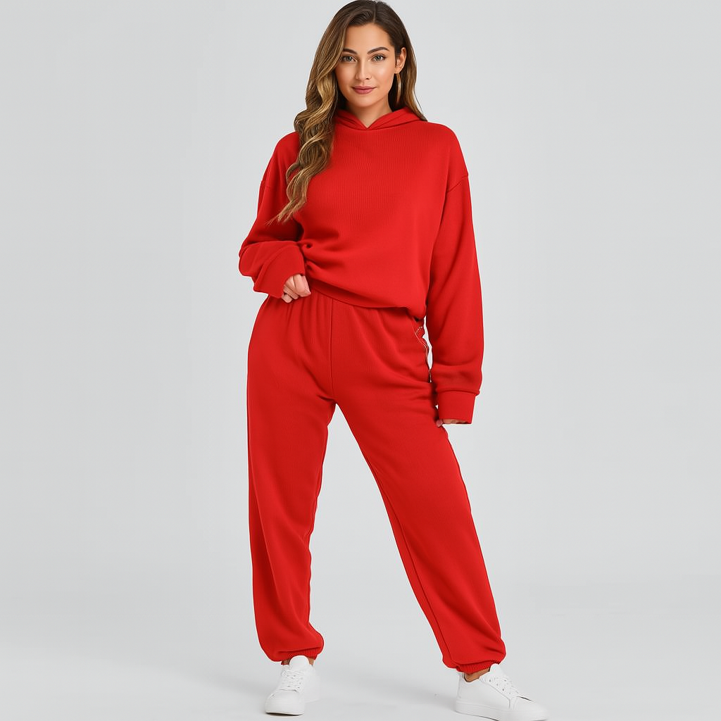 Ultimative komfortsæt med hoodie og joggingbukser – Behageligt 2-delt loungewear til kvinder