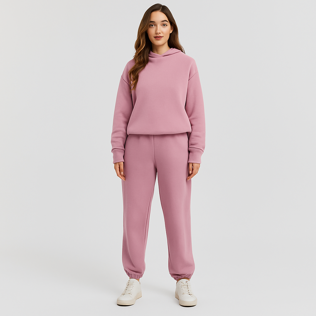 Ultimative komfortsæt med hoodie og joggingbukser – Behageligt 2-delt loungewear til kvinder