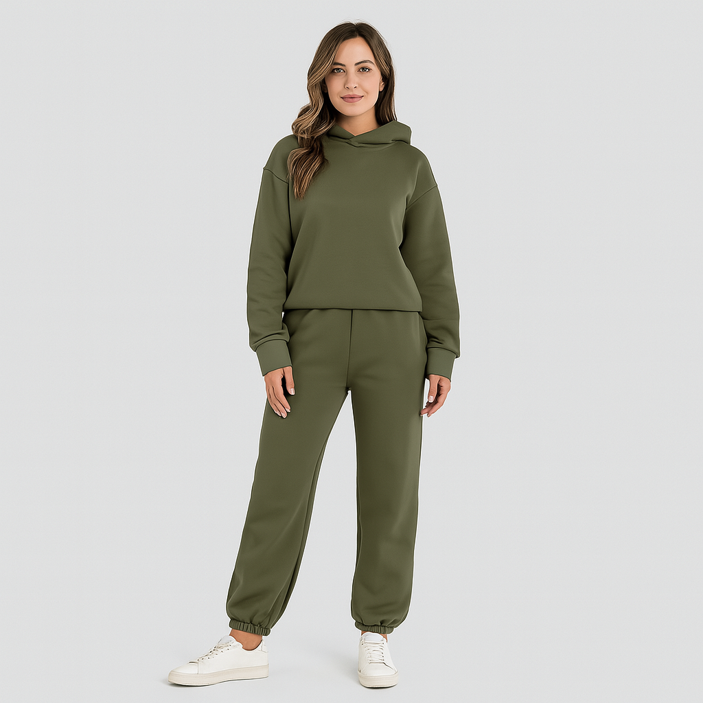 Ultimative komfortsæt med hoodie og joggingbukser – Behageligt 2-delt loungewear til kvinder