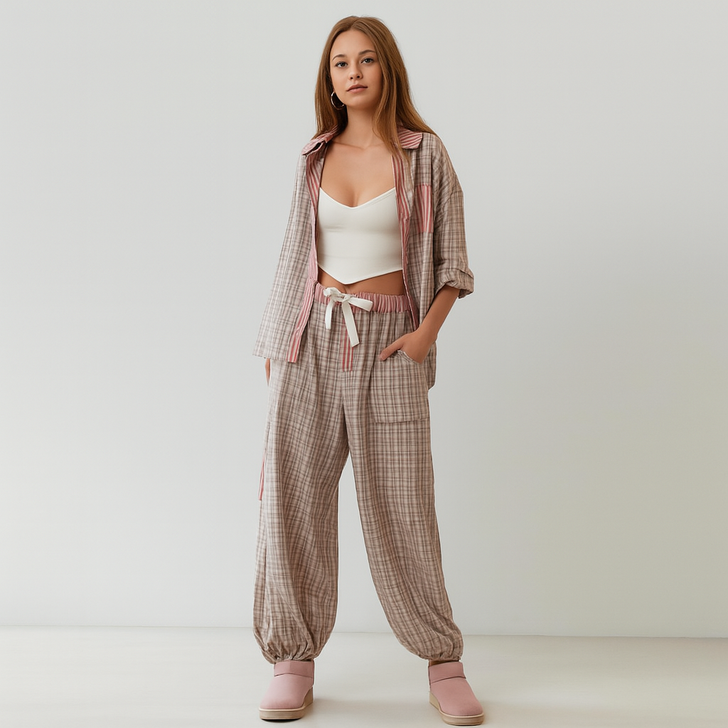 Afslappet pyjamassæt