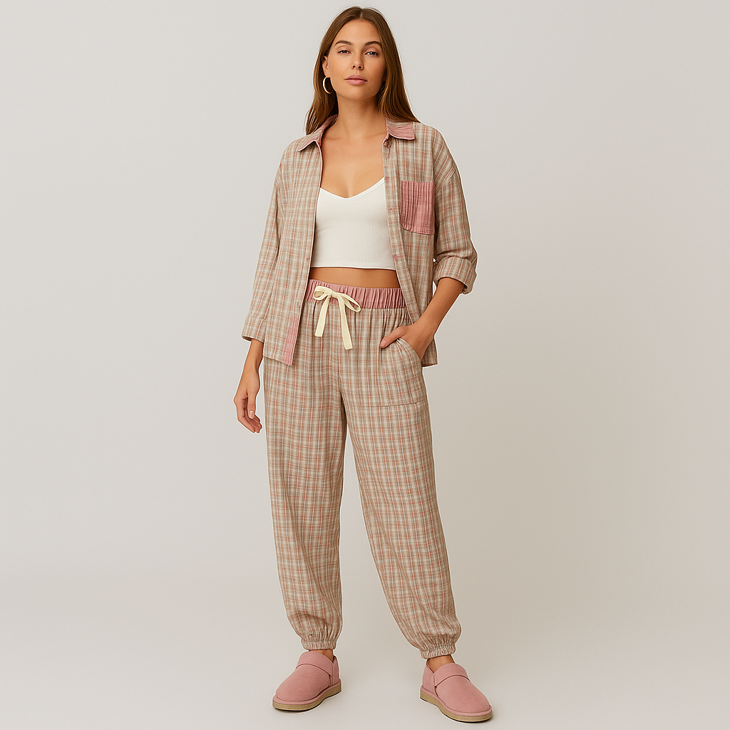 Afslappet pyjamassæt