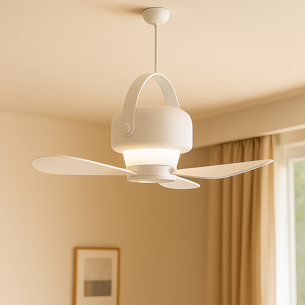 BreezeFlow - Genopladelig loftsventilator med fjernbetjening