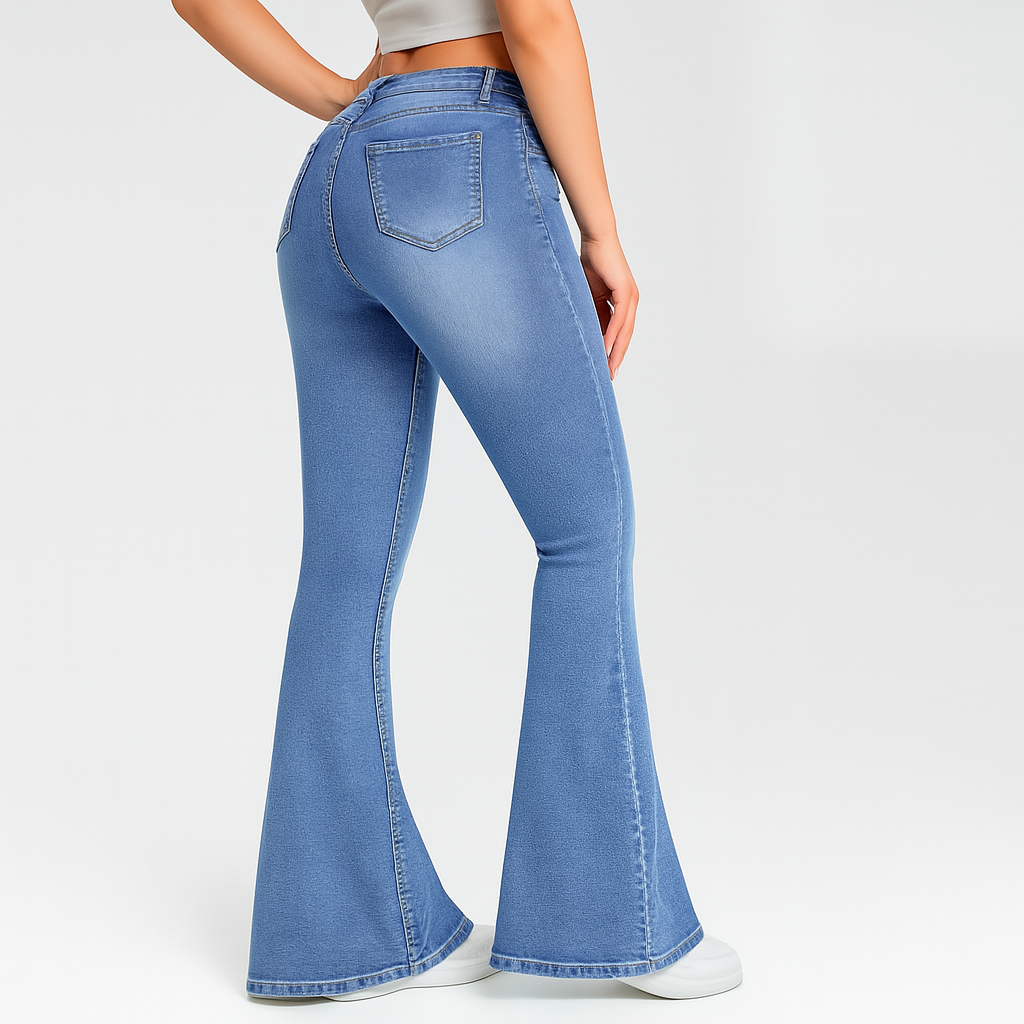 Noa - Dame højtaljede svajeans - Skinny fit, ensfarvet, ekstra lang
