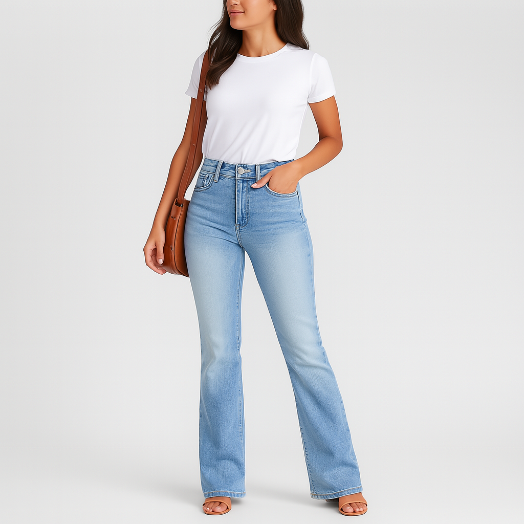 Jane – Damer Stretch-Jeans med bred ben – Comfortabel pasform af denim