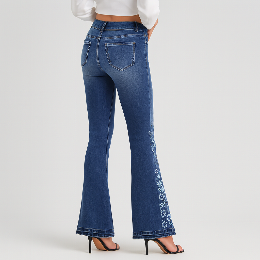 Yve – Dame Stretch-Jeans med bred bensnit – afslappet bredbent stil