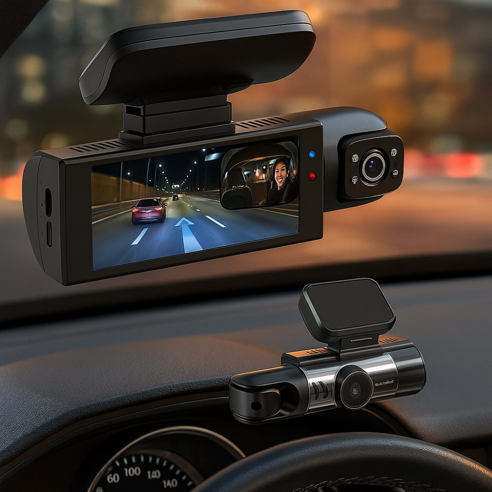 RoadGuard Pro - Dashcam med Dobbelt Linse, 24-Timers Parkeringsovervågning og Kollisionsregistrering