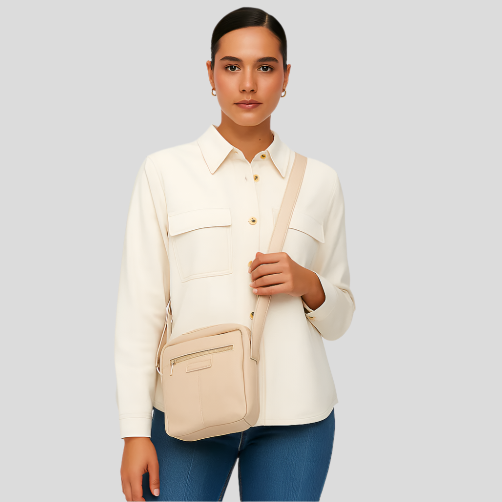 Margaret - Læder Crossbody Taske med Guldfarvet Hardware
