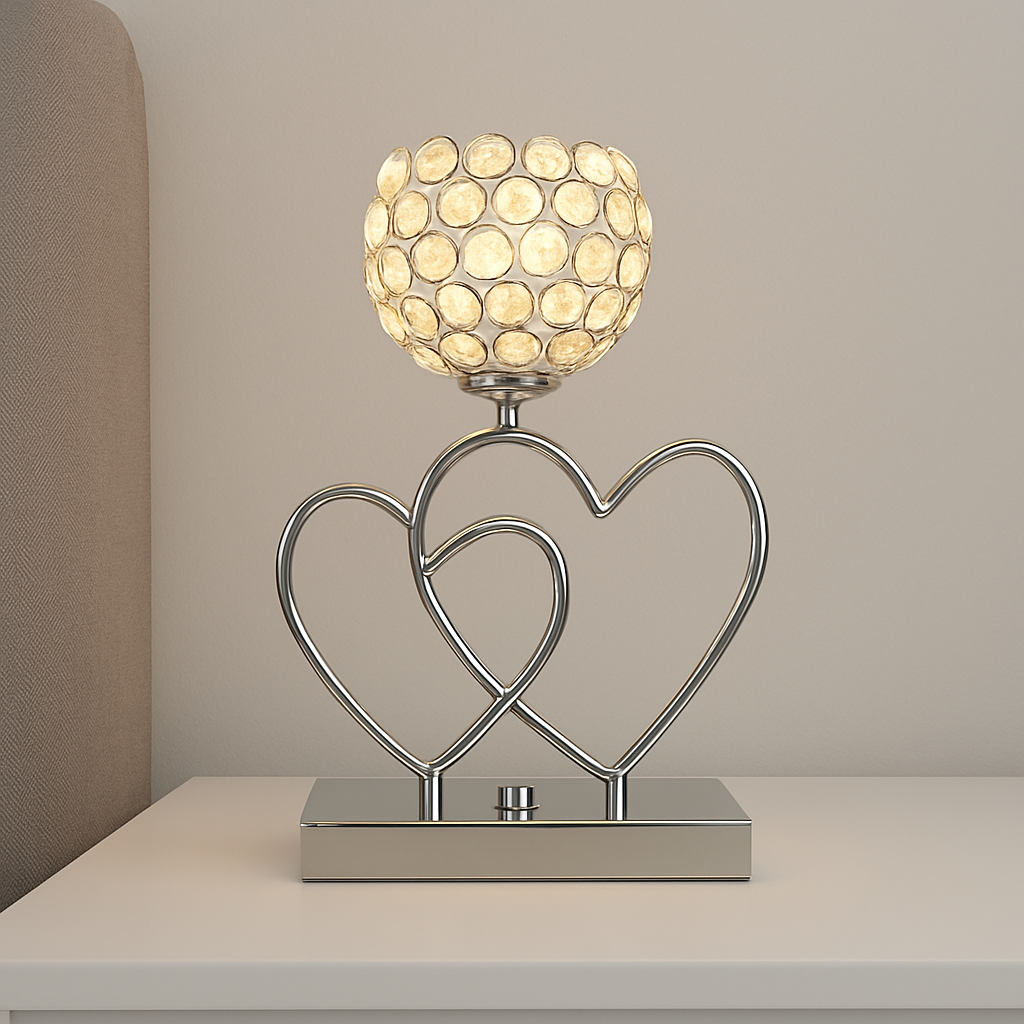 HeartGlow – Moderne LED Bordlampe med Hjerteformet Design