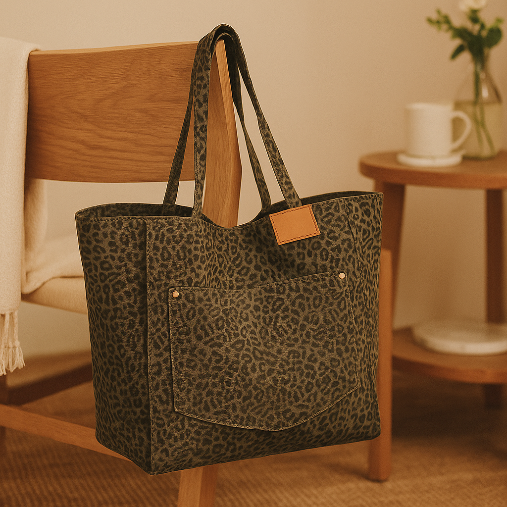 Sonia - Leopard-Print Tote med Markant Stil og Rummeligt Design
