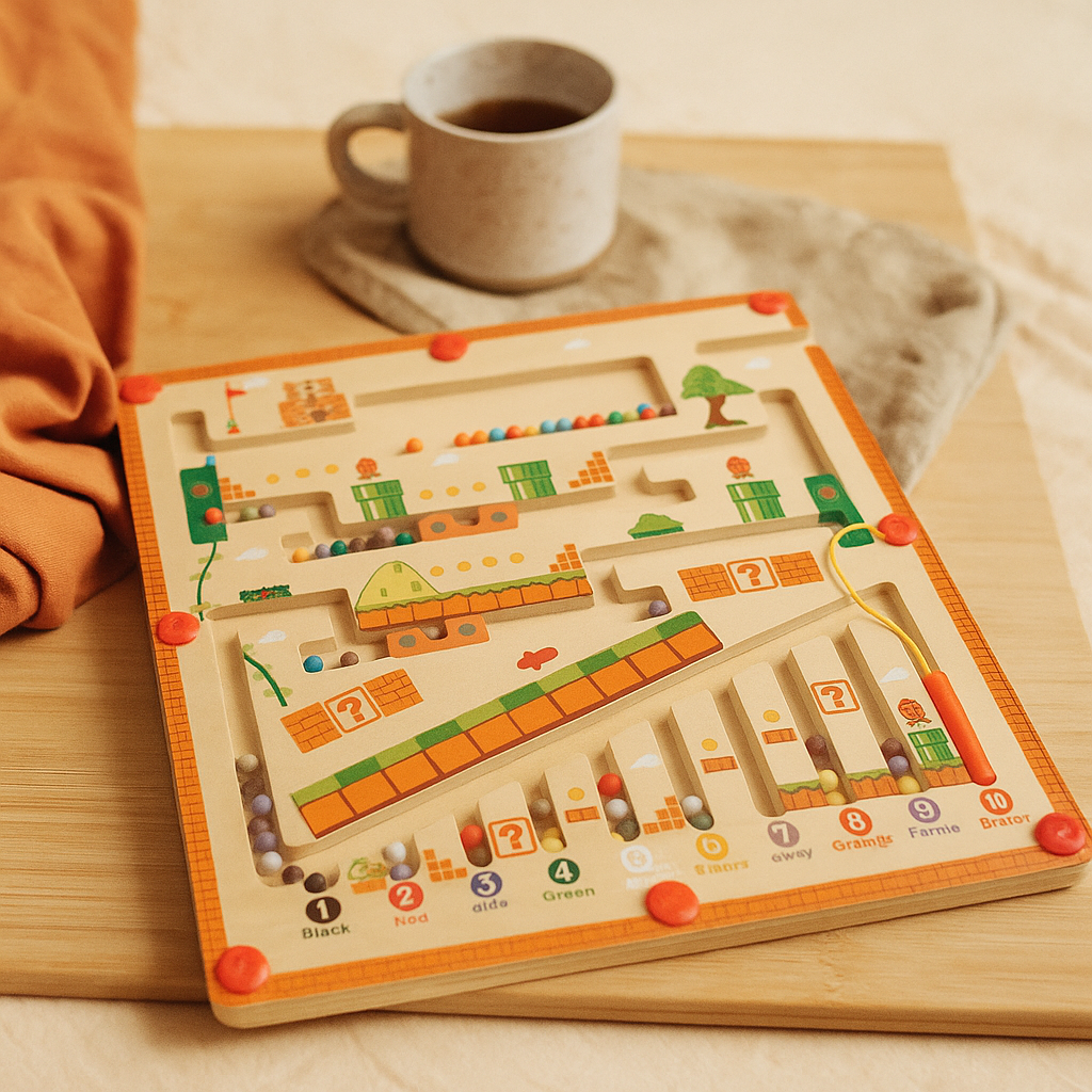 SkillPath – Montessori tal- og farvelabyrint til forbedring af logiske og motoriske evner