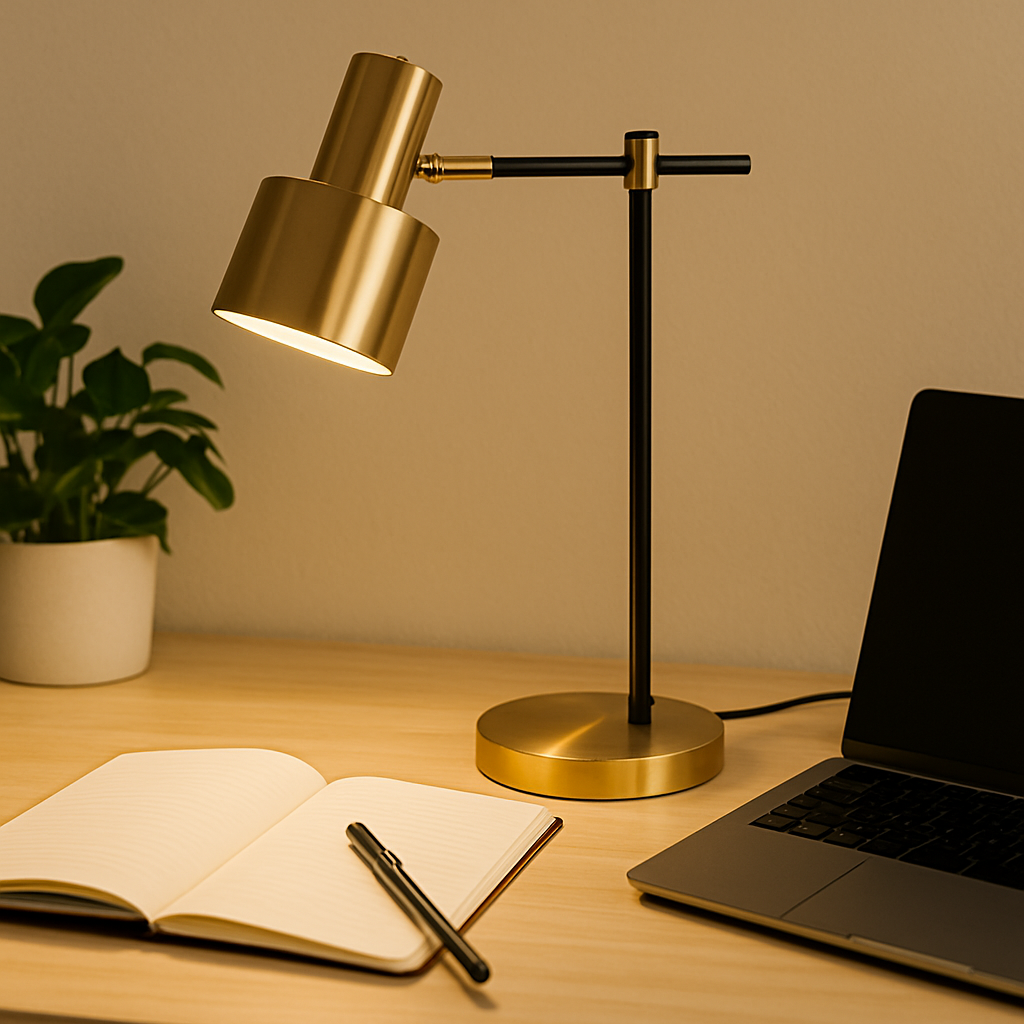 LumaCharge – Trådløs Bordlampe med Integreret Opladningsfunktion og Elegant Belysning