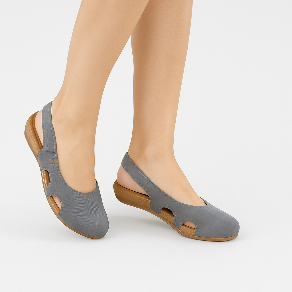 Bernadeth – Komfortable Slingback Sandaler med Udskæringsdetaljer og Korksål
