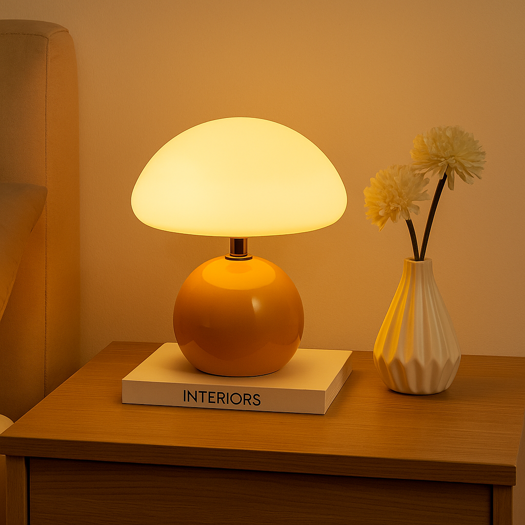 MushGlow – Paddehatteformet bordlampe i elegant design