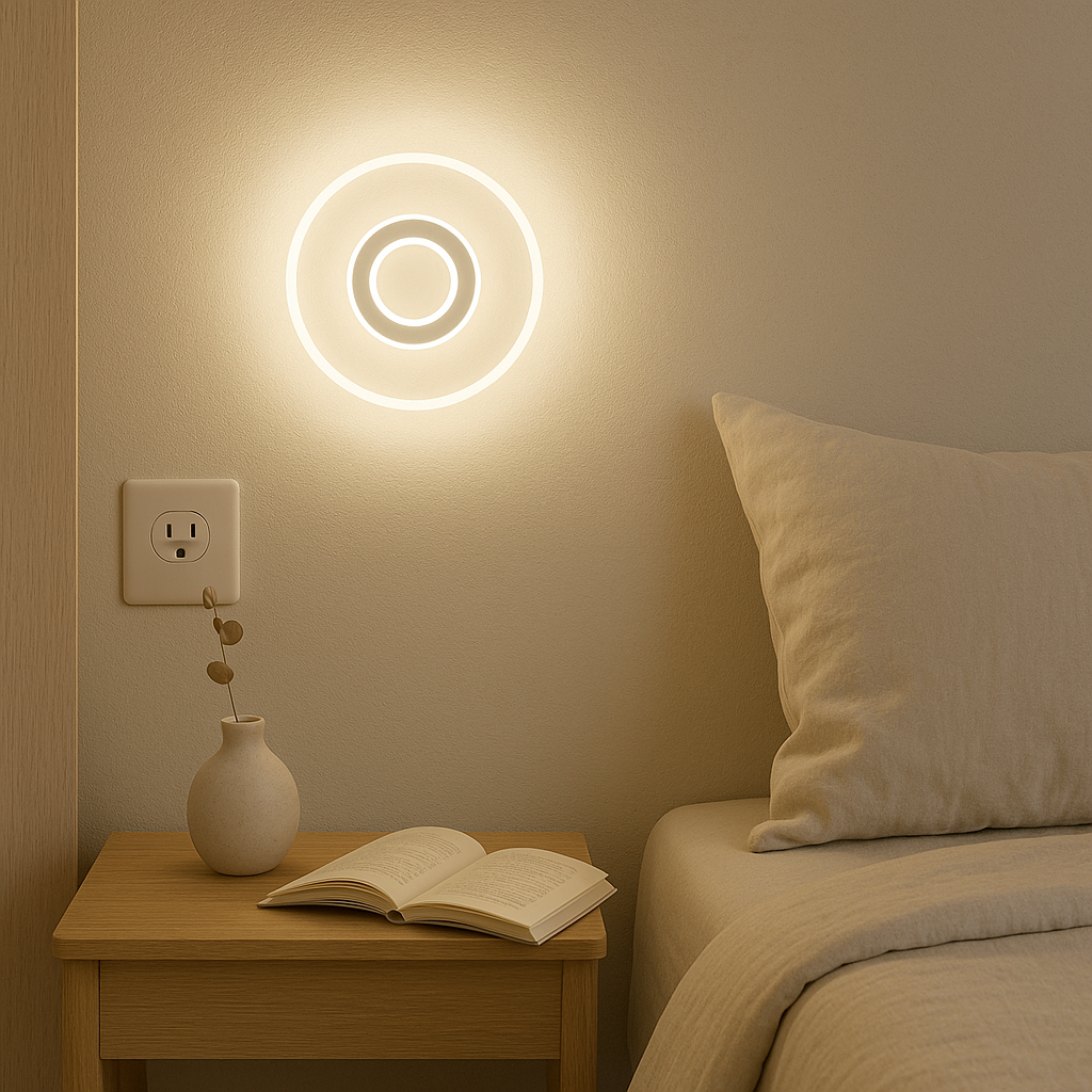 LumaSense – Genopladeligt LED-natlys med Dobbelt Sensor og Blid Belysning