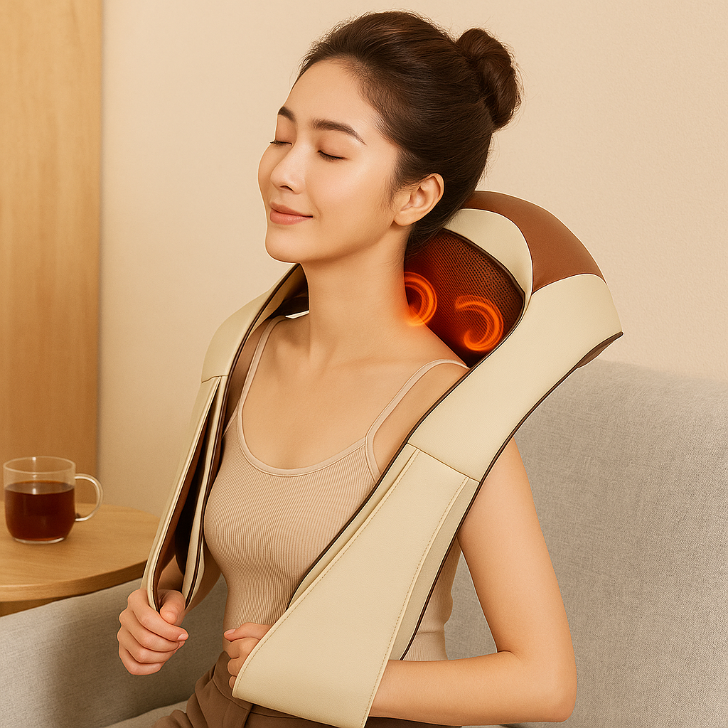 ThermaKnead - U-formet dybdegående massagepude til nakke og skuldre
