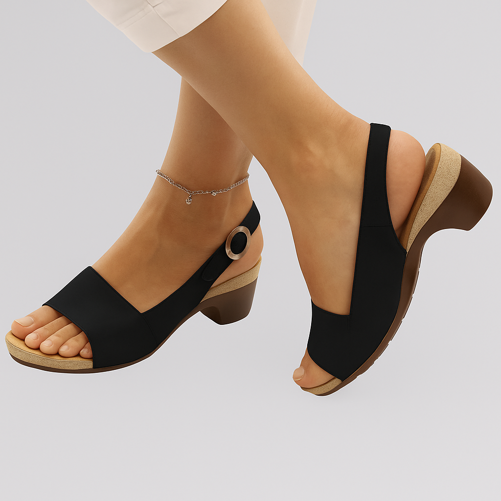 Clarise – Elegante Slingback Sandaler med Lav Hæl