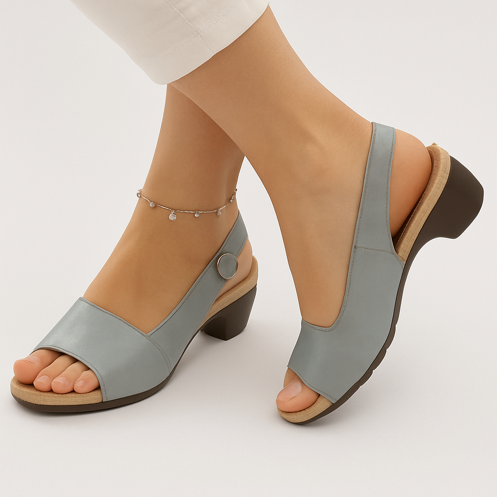 Clarise – Elegante Slingback Sandaler med Lav Hæl