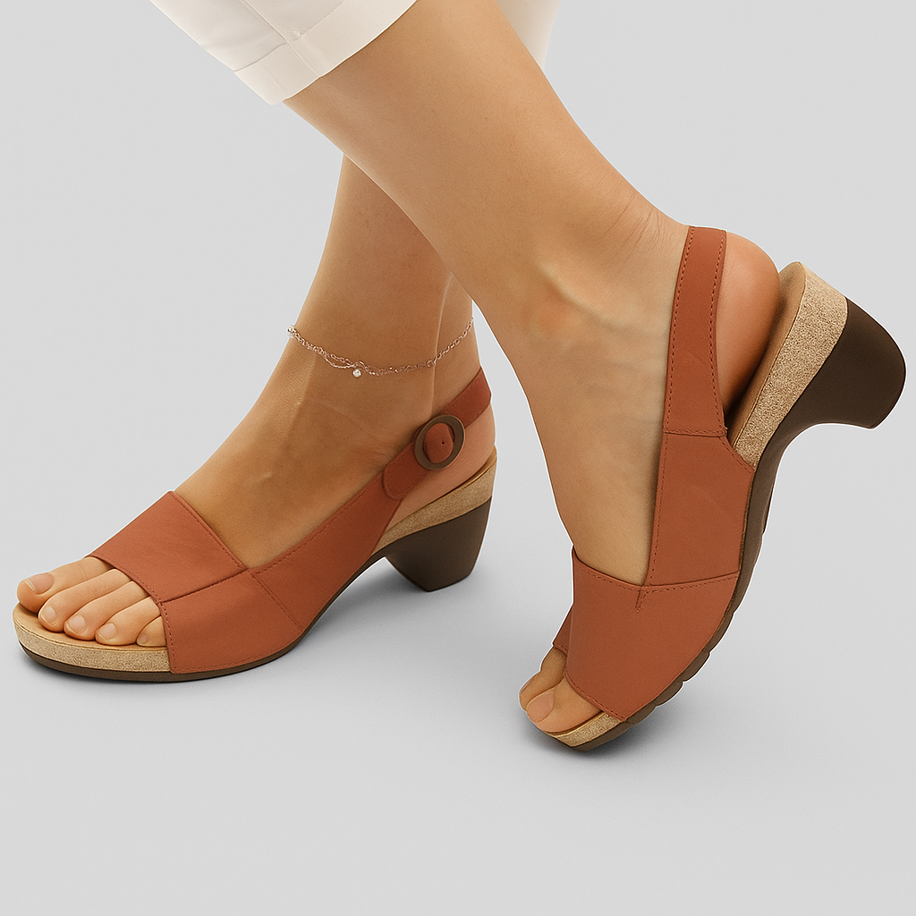 Clarise – Elegante Slingback Sandaler med Lav Hæl