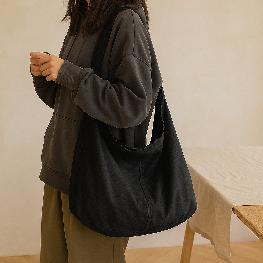 Modra – Stor Slouchy Skuldertaske i Lærred