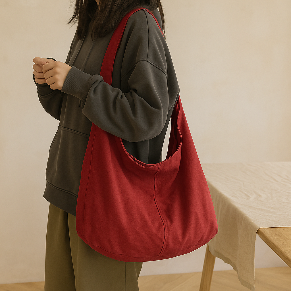 Modra – Stor Slouchy Skuldertaske i Lærred