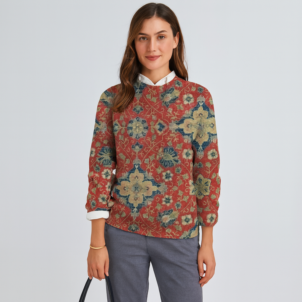 Mariel | Fleecepullover med blomsterprint
