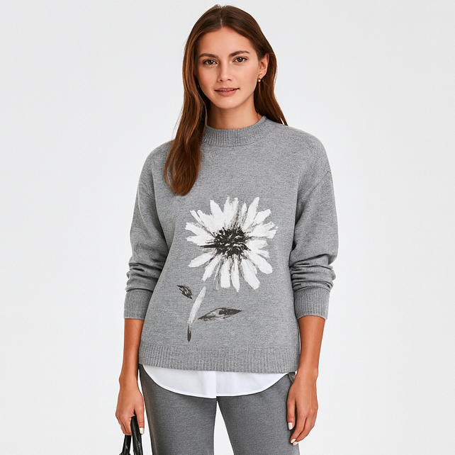 Mariel | Fleecepullover med blomsterprint
