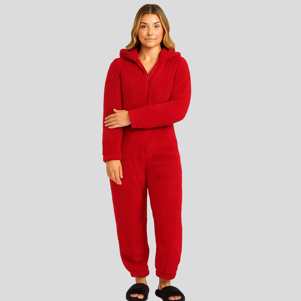 Mirella | Flauschig hættetrøje med lynlås pyjamas