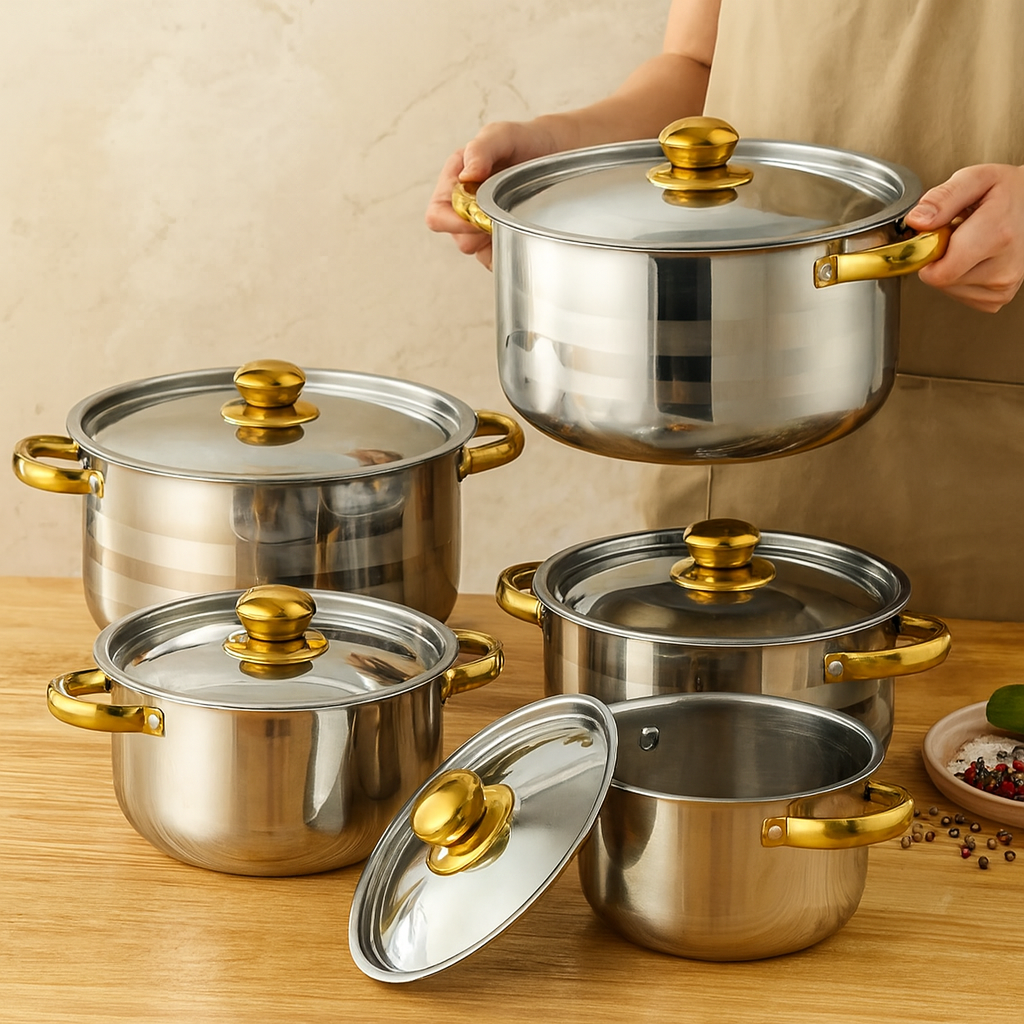 Lucien | 5-delt non-stick rustfrit stål kogesæt