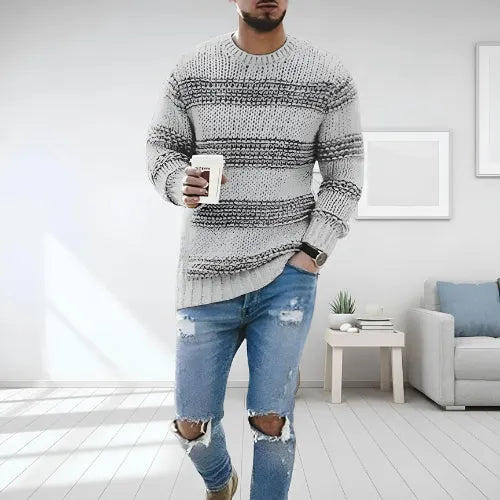 James - Casual Stribet striktrøje til mænd