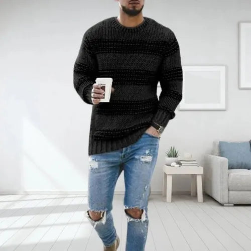 James - Casual Stribet striktrøje til mænd
