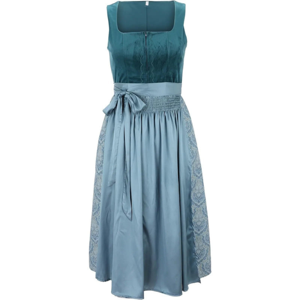 Damen broderet vintage Dirndl kjole | midi